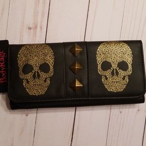 Gold Skull Wallet W/ Accents